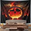 1 FC Kaiserslautern Football Wall Tapestry Fiery Stone Portal Ring Flames Stairs Dark Fantasy Decor for Man Cave Fan Gift