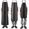 Oilproof Kitchen Apron PVC Leather Soft Waterproof Black
