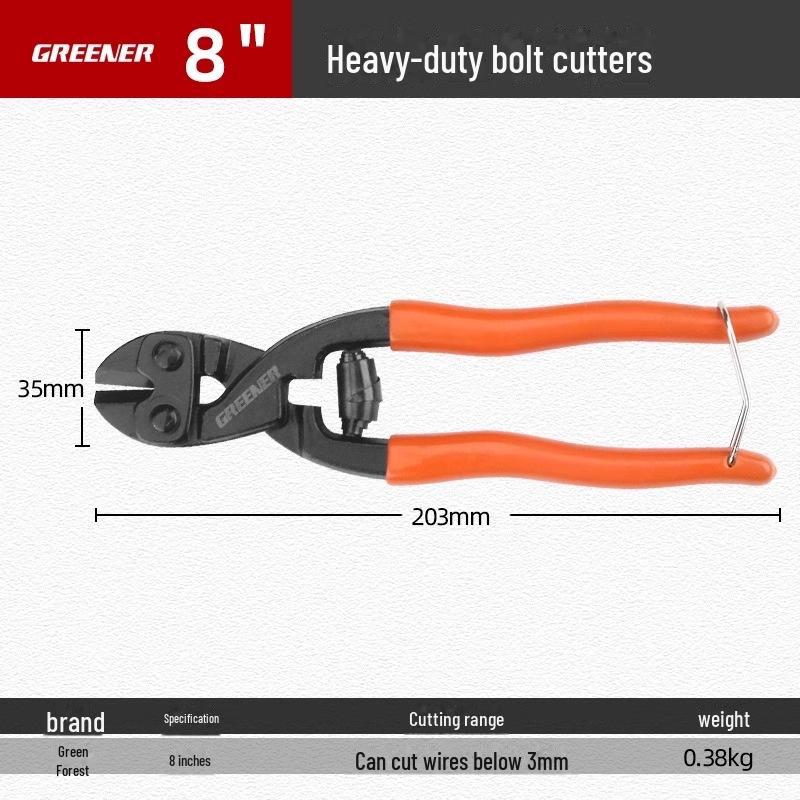 Green Forest Multifunctional Bolt Cutter: Steel Bar and Wire Cutting Pliers, Forceful and Labor-Saving Special Pliers.