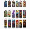 PVC Translucent Bookmark Stained Glass Style Floral Pattern Durable Flexible Material Size 15x6cm Suitable for Books Magazines and Journals