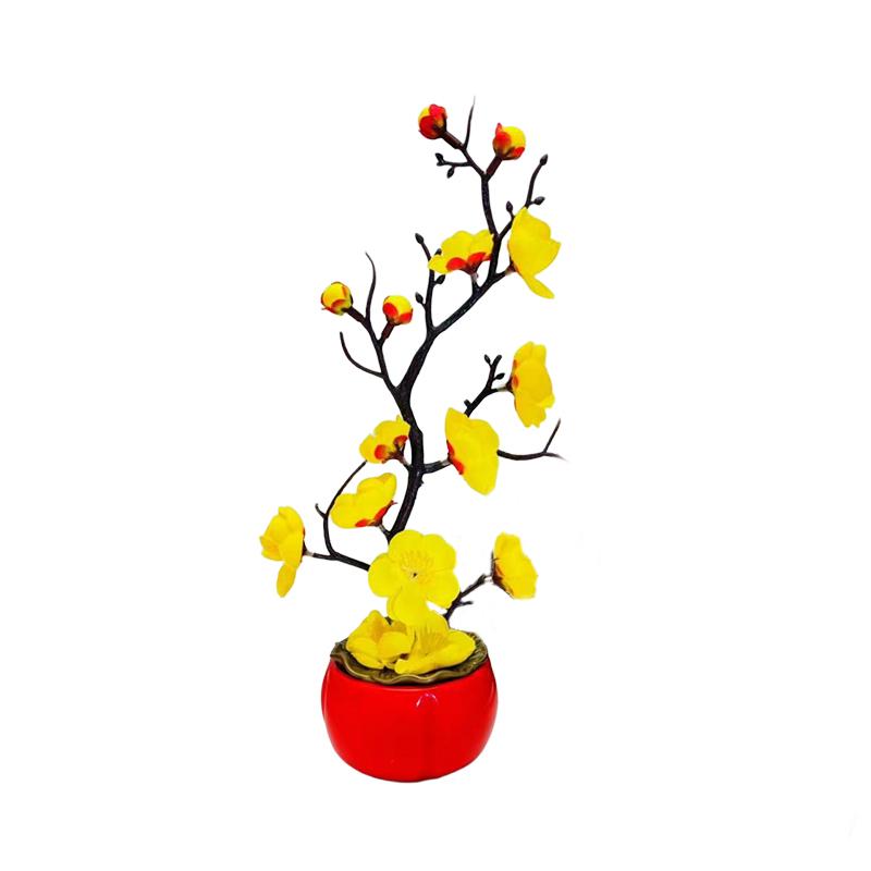 1PC Home Decoration Oriental Style Natural Bonsai Mini Single Stem Desktop Artificial Plant