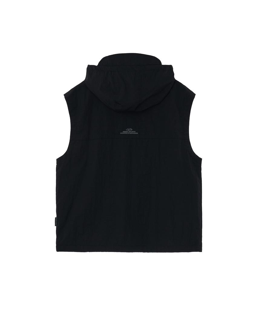 1993Studio Symbol Logo Nylon Hooded Vest_Black