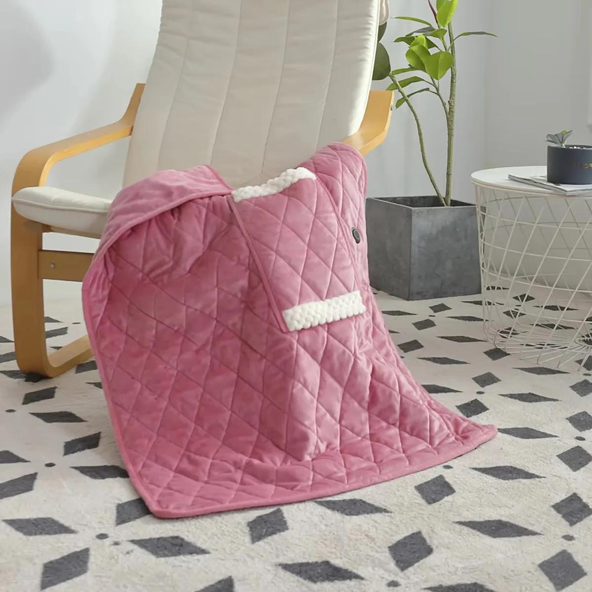 

60x80см USB Многофункциональное Электрическое Одеяло с Подогревом Офисная Подушка для Подогрева во Время Обеденного Перерыва Грелка для Рук Идеальный Рождественский Подарок розовый