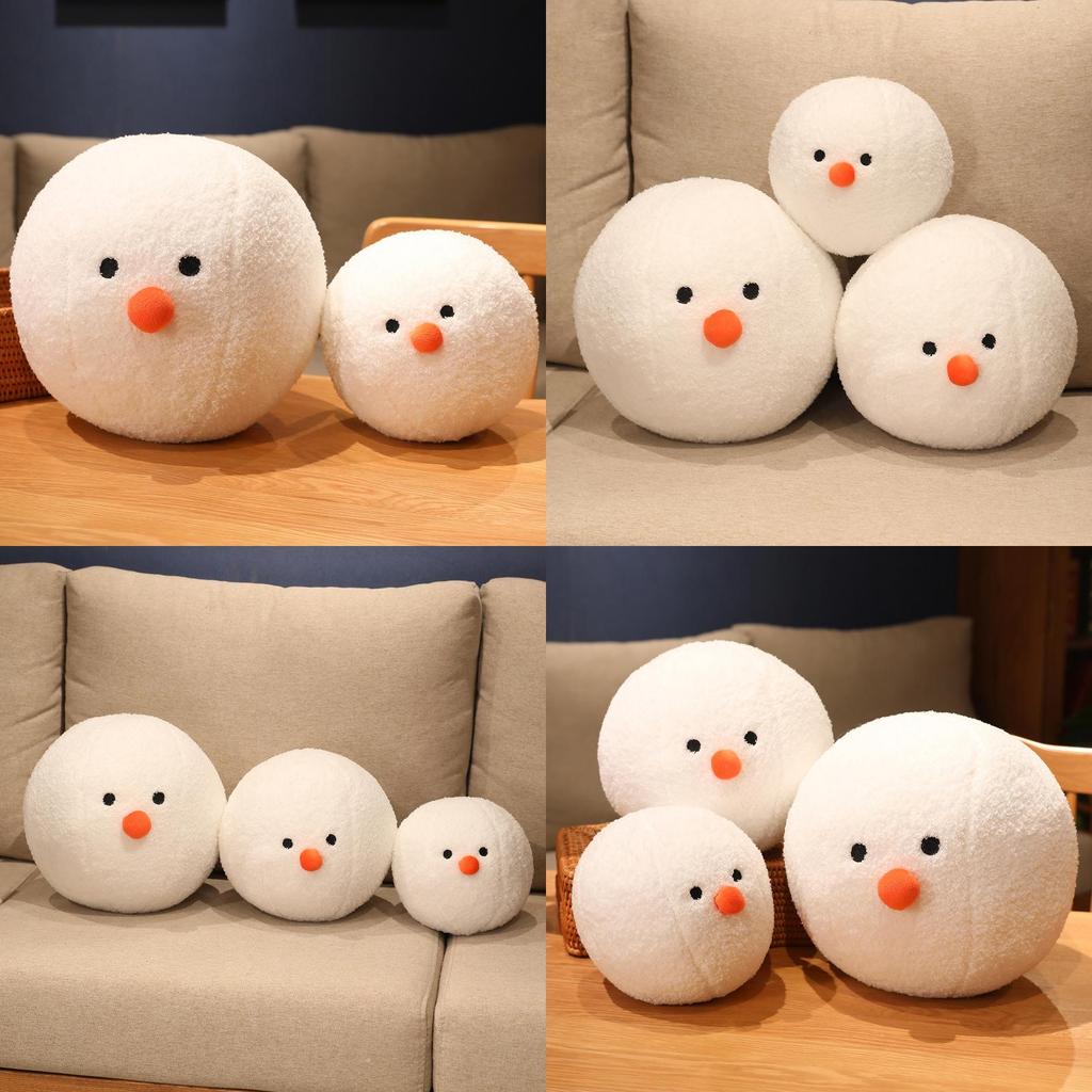 Adorable White Snowman Plush Doll Cushion For Christmas Perfect Holiday Gift For Kids