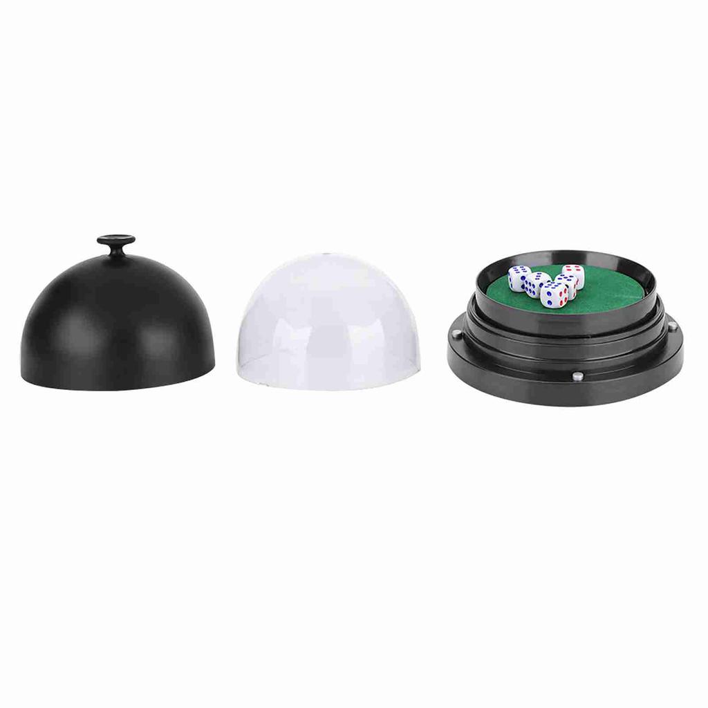 KTV Pub Bar Transparent Plastic Cover Automatic Dice Roller Cup Anti Trap Black