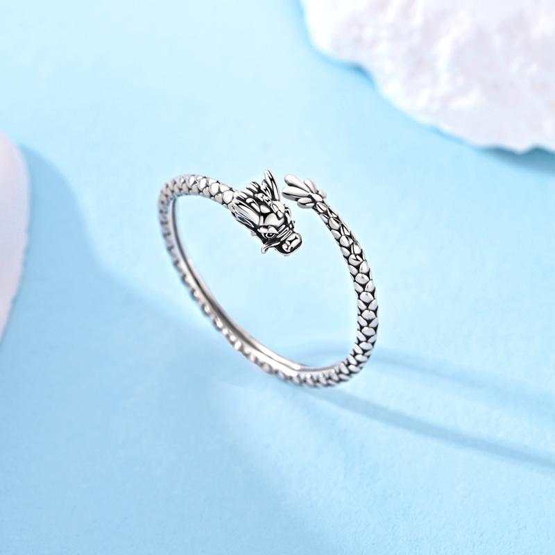 Rings 925 Silver Dragon Star Moon Blue Eyes Firefly Rings For Women Man Wedding Engagement Part Fashion Jewelry Gift