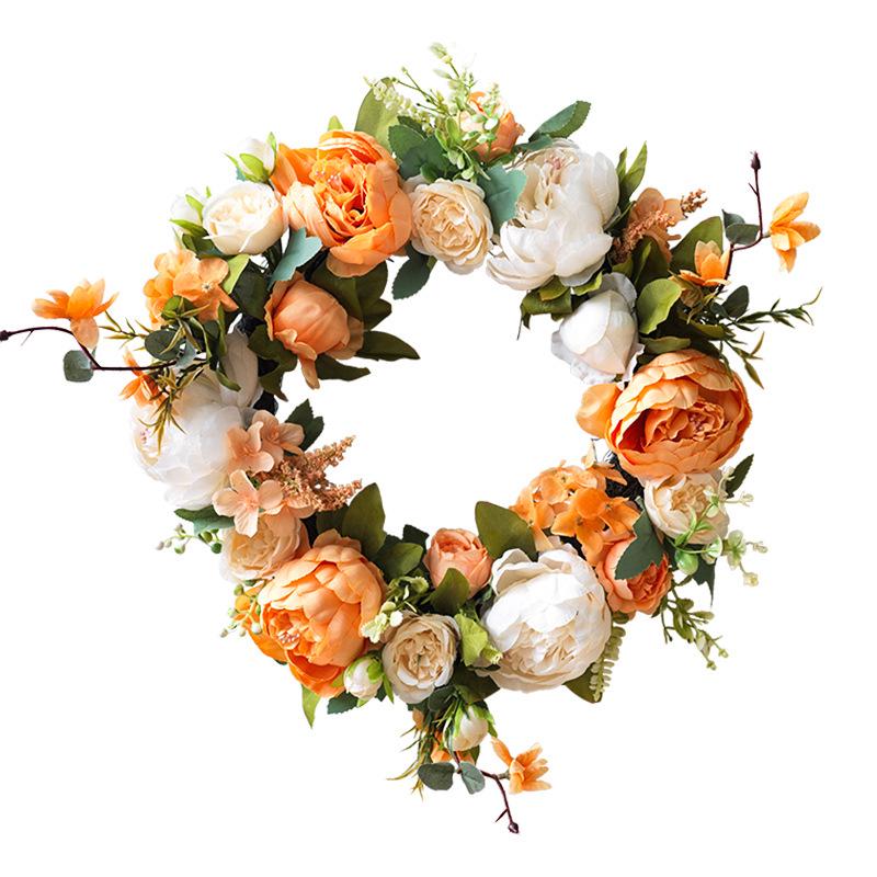 Peony Artificial Flower Wreath for Wedding, Festival, and Home Decor