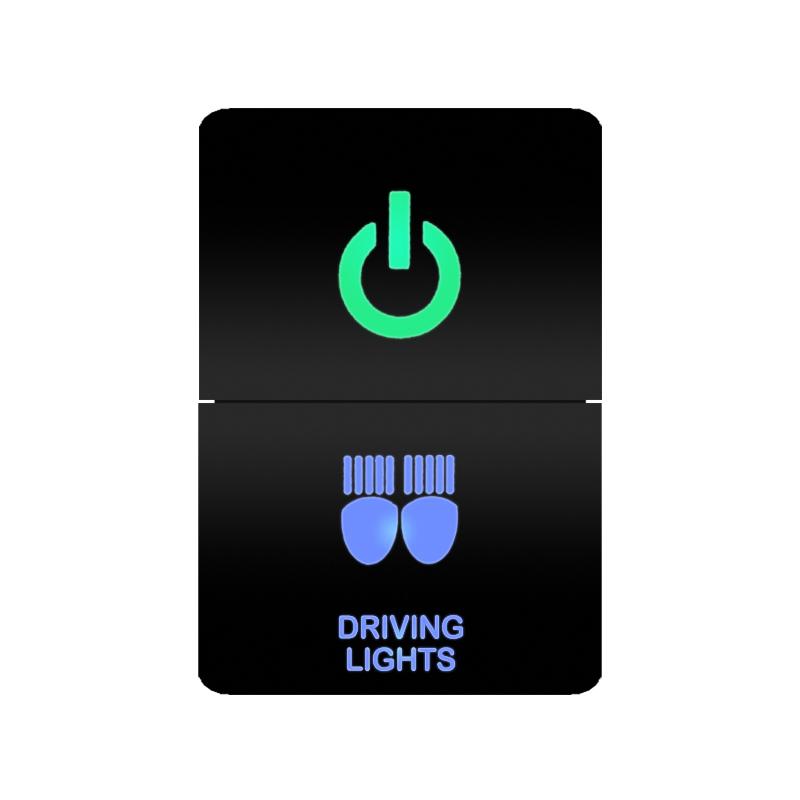 12V Green Blue Light Dual Button Switch ON OFF /Momentary Push Switch For Toyota 4Runner FJ Cruiser Landcruiser Camry RAV4 Prado Relays 5