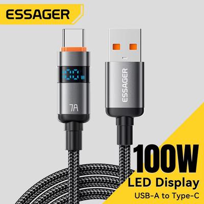 Essager 7A USB Type C Cable For iPhone 15 Pro Max 100W Fast Charging USB C Cord Cable For Xiaomi Huawei Honor OPPO Oneplus