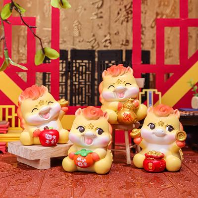 2026 Year of the Horse Mascot Doll Car Ornament Zodiac Horse DIY Desktop Decoration Cute New Year Gift