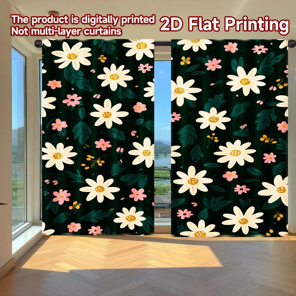 

Комплект из 2 плоских печатных штор без карниза Цветочный весенний дизайн День Святого Патрика Праздничные Шикарный принт Штора Из Полиэстера W100*H70(CM)-Rod Pocket&1PCS