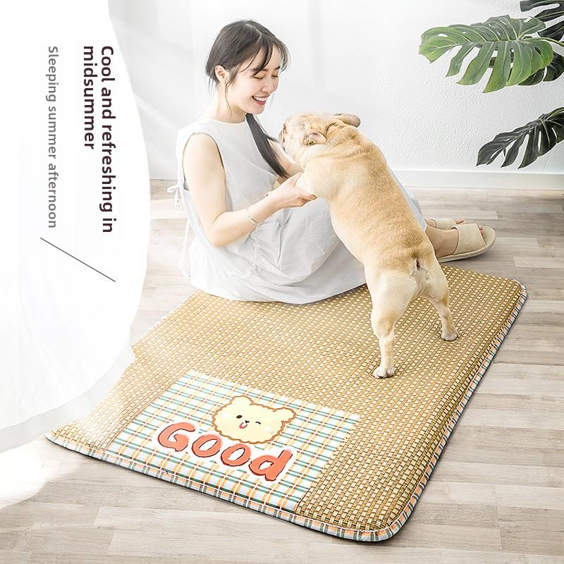 Sommer Haustiermatte Sommer Hunde Schlafmatte Teddy Katzenmatte Kühlend Abnehmbar und Waschbar Schlaf Bodenmatte Hundezubehör