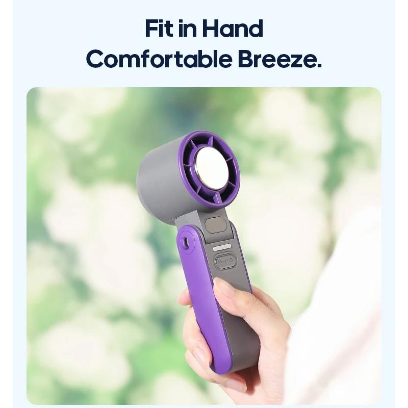 Outdoor Foldable Portable Handheld Fan Mini Cooling Rechargeable 3600mAh 100-level Free Control High Speed Turbo Fan