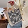 Karierte Canvas Hand-Leinentasche