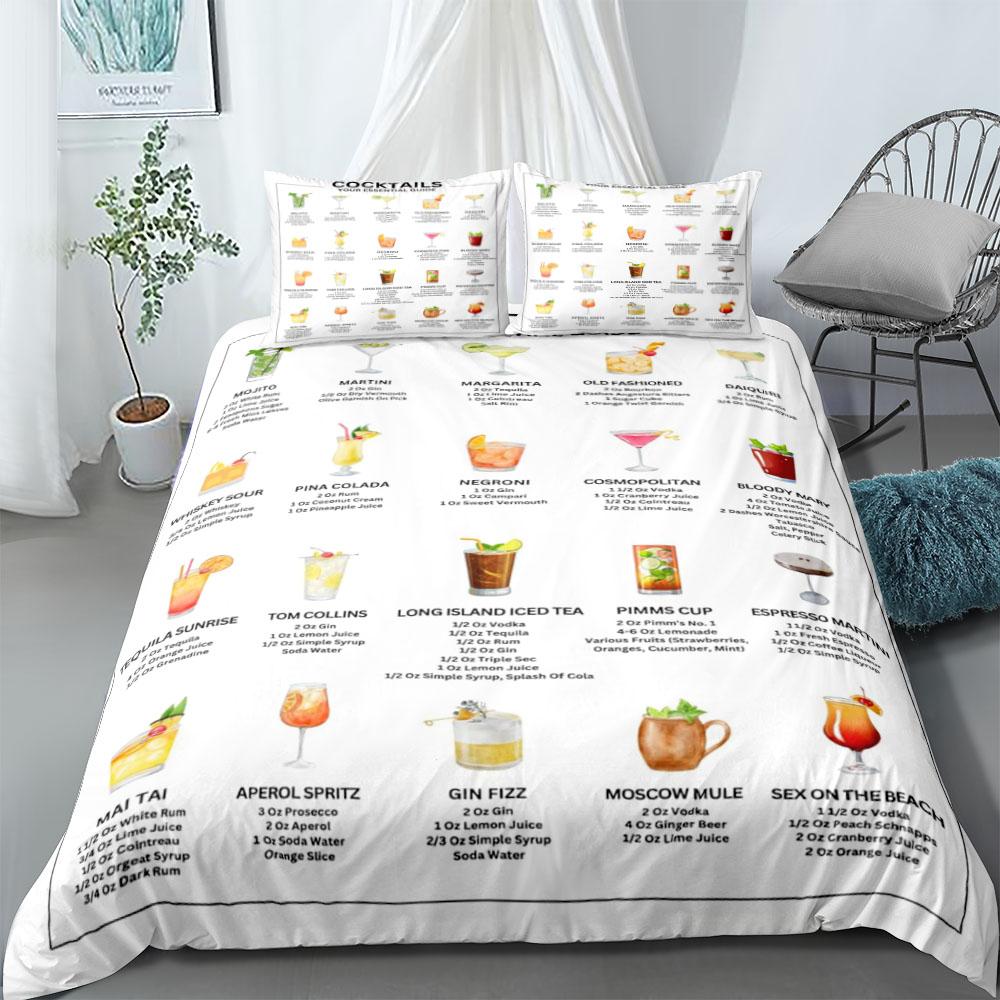 

SkinFriendly Lightweight Single Double Queen Twin Full King PROSECCO COCKTAILS Vintage UK US Size pkm Bed Polyester Quilt Comforter (quilt)-EU Single(135*200cm)3pcs