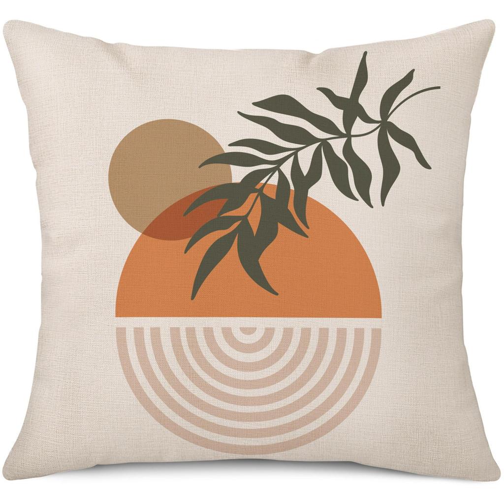 Printed Throw Pillow Case For Sofa Nordic Leaves Style Cushion Cover Pillow Case Home Decor 18 X 18 Inches