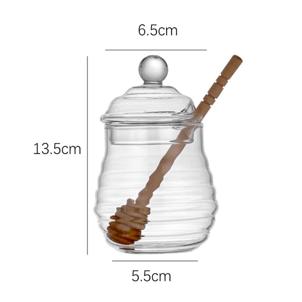 Clear Container Dispenser with Dipper and Lid Honey Pot for Pickled Vegetables beverage