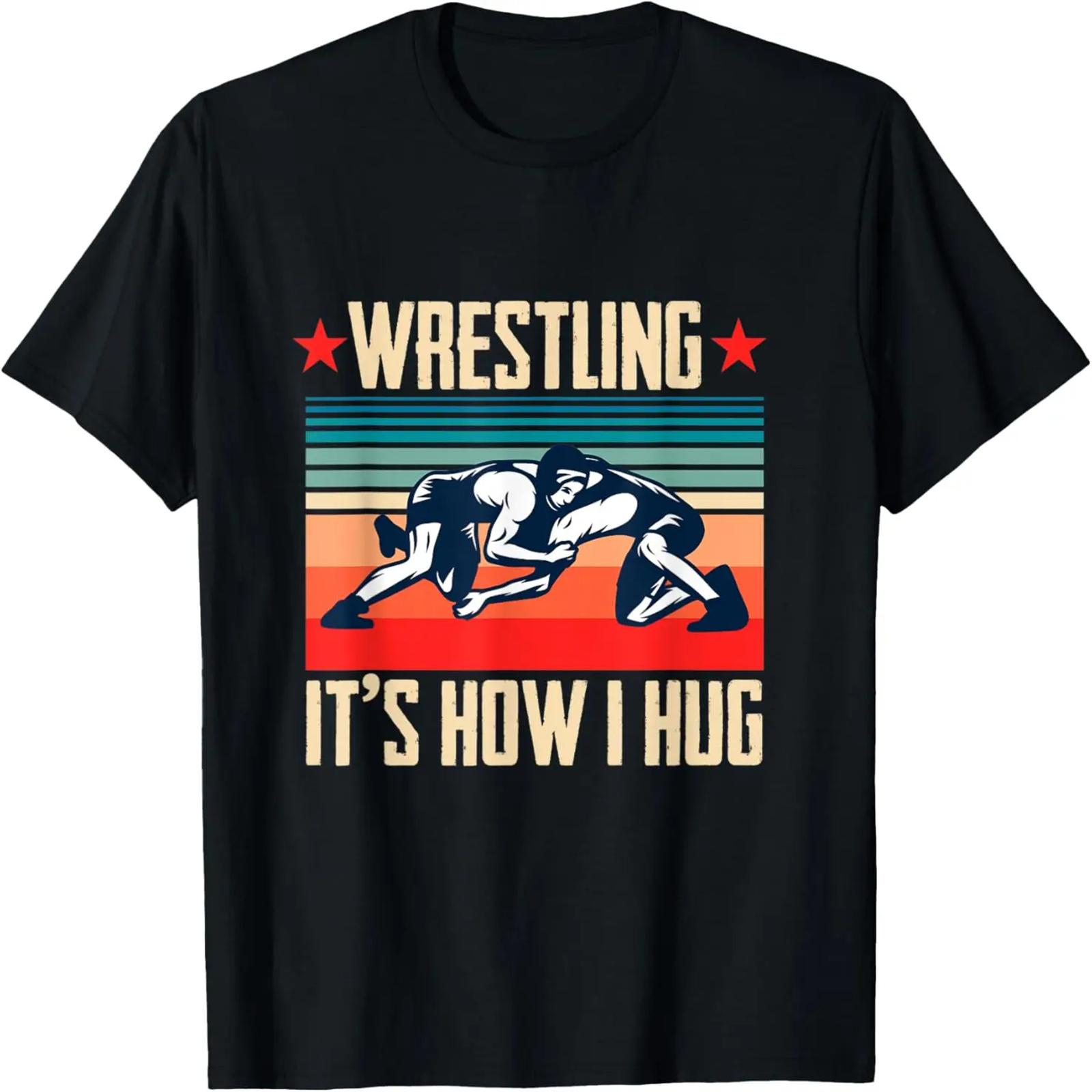 

Vintage Wrestling It s How I Hug High School Wrestling T-Shirt XXXXXL чорний
