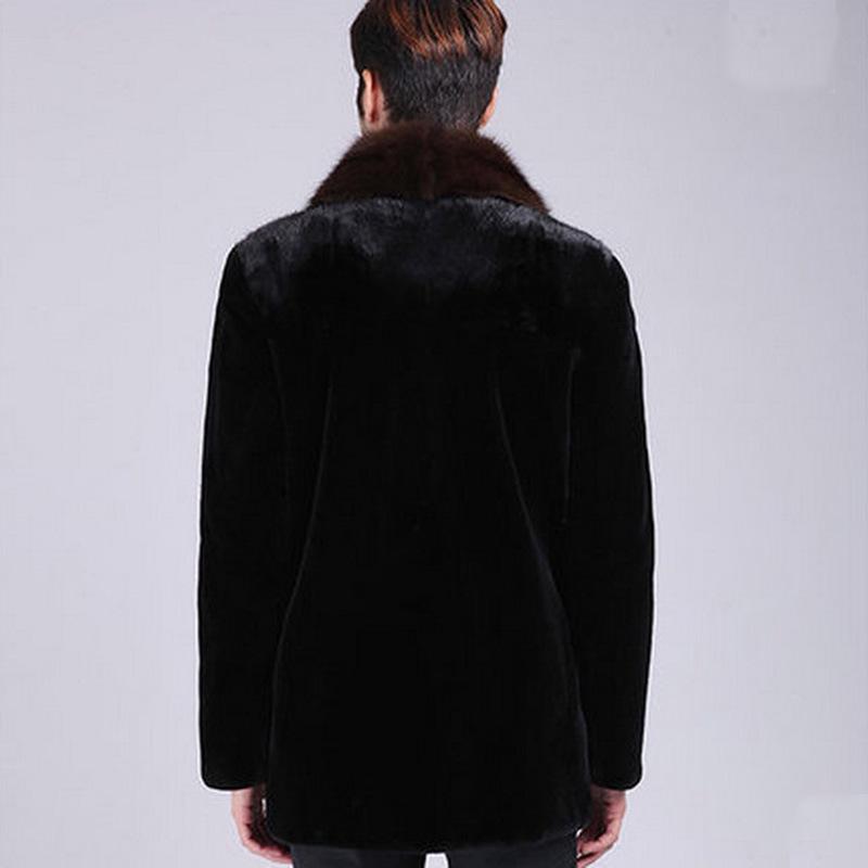 

Новая мужская шуба из искусственной норки, мужская шуба из цельной норки, мужская норковая шуба, мужская меховая куртка для бизнеса из искусственного меха S чёрный