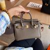 Lychee pattern platinum bag mini leather handbag large capacity bag women's new trendy fashion shoulder bag
