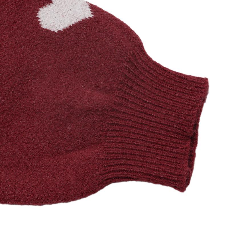 TEMU Europe 2026 Autumn/Winter Mature Style Knitwear: Heart Jacquard Round Neck Loose Sweater