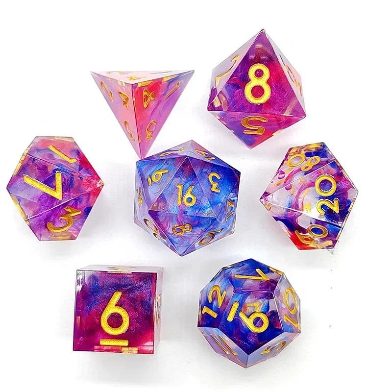 Dragon Eye Dice Set Liquid Core Dice For Dungeons and Dragons Set Digital Dice D&D Board Games Dice for DND RPG Portable Toys
