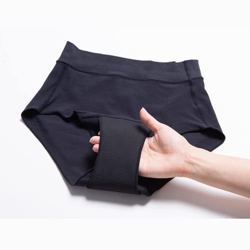 Sheepeace Candymoon Women's Non-Constricting Absorbent Sanitary Panties for Periods, Cotton Blend, Black, Size M