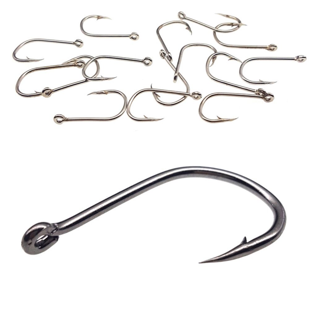 100Pcs 1 Box High Quality Carbon Steel 10 Sizes Fishing Hooks Fish Bait Durable Head Fishook
