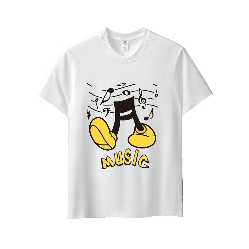 European Size 1pc Men'S Pure Cotton Casual T-shirt/ Mens T Shirts/graphic Tees Men/Creative Print Pattern/fashion Clothing/washable/round Collar