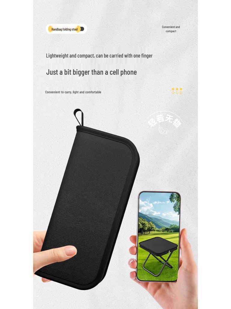 Portable Outdoor Folding Stool - Quick Fold Fishing & Camping Chair with Handbag