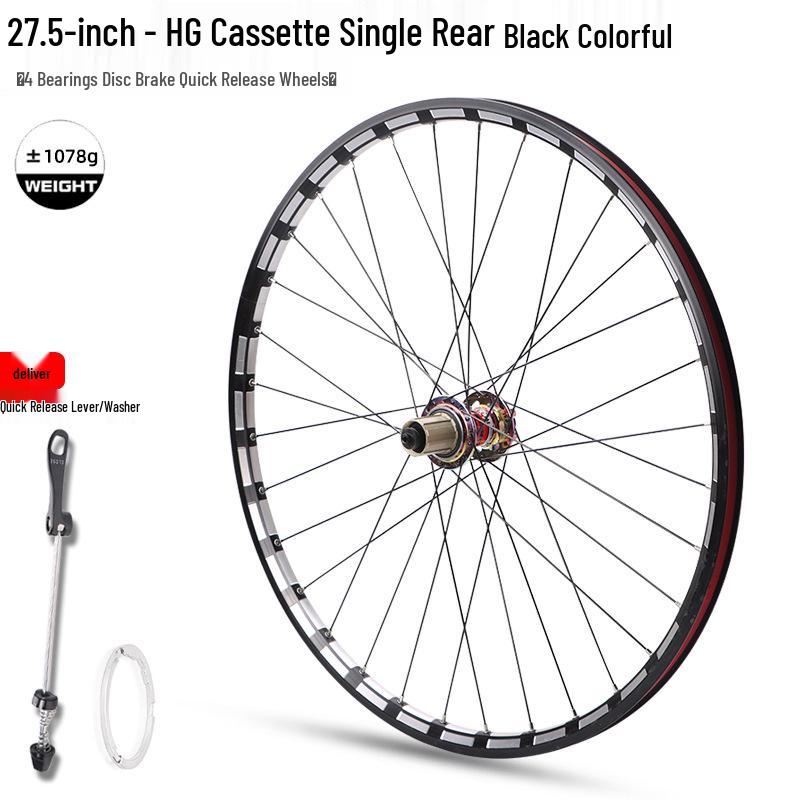 Mountain Bike Wheelset: 26/27.5/29 Inch, Front & Rear Quick Release, Disc Brake Compatible