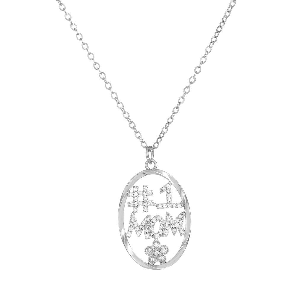 Multi-Tone Mom & Child Pendant Necklace Set, Heart & Family Silhouette Necklaces for Mother's Day