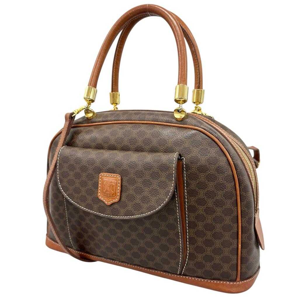 CELINE Macadam Handbag Brown Women used