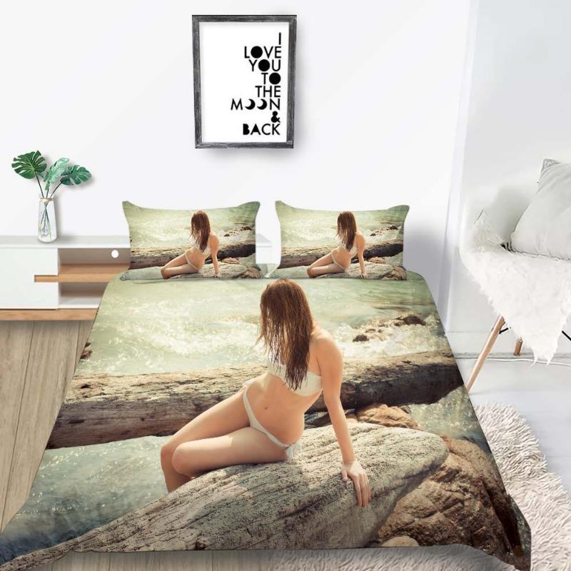 

Комплект постельного белья с 3D-бикини, наволочка с пододеяльником Sexy Beauty Down, покрывало из сверхтонкого волокна, односпальная двуспальная кровать DE 100x135cm