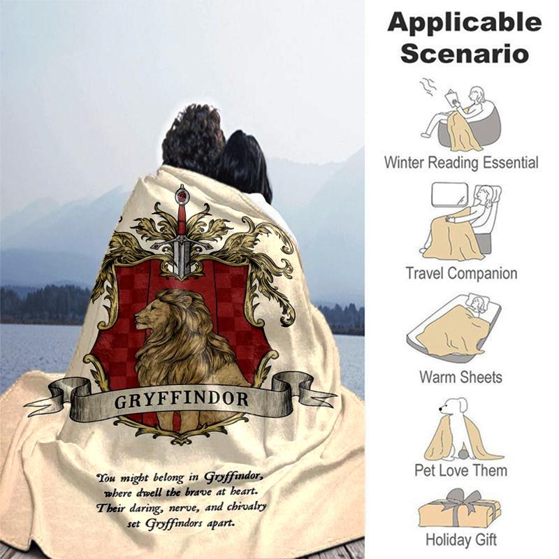 Harry Potter Gryffindor House Crest Poster PrintPrint Blanket, Soft Blanket For Sofa Office Bed And Travelling Daughter Birthday Gift esj240
