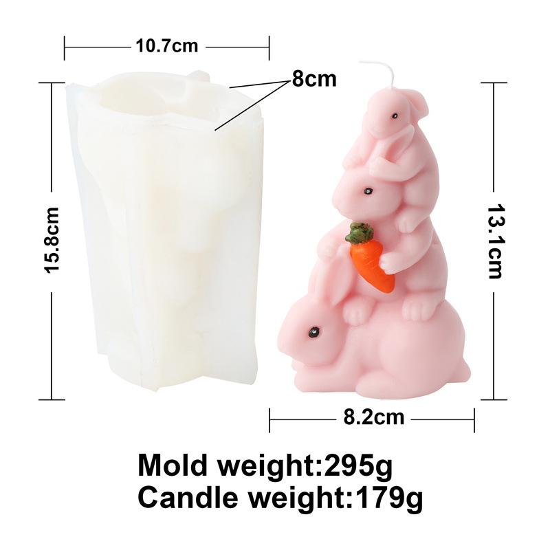 3D Cute Stacked monkey candle silicone mold lovely animalcake chocolate silicone mold rabbit tortoise bear resin silicone mold