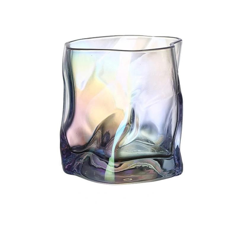 280ml Japanese Twisted Grain Glass Whiskey Cup Niche Water Cup Drinkware Cocktail Vodka Wine Cup Espresso Coffee Mug Milk Cup