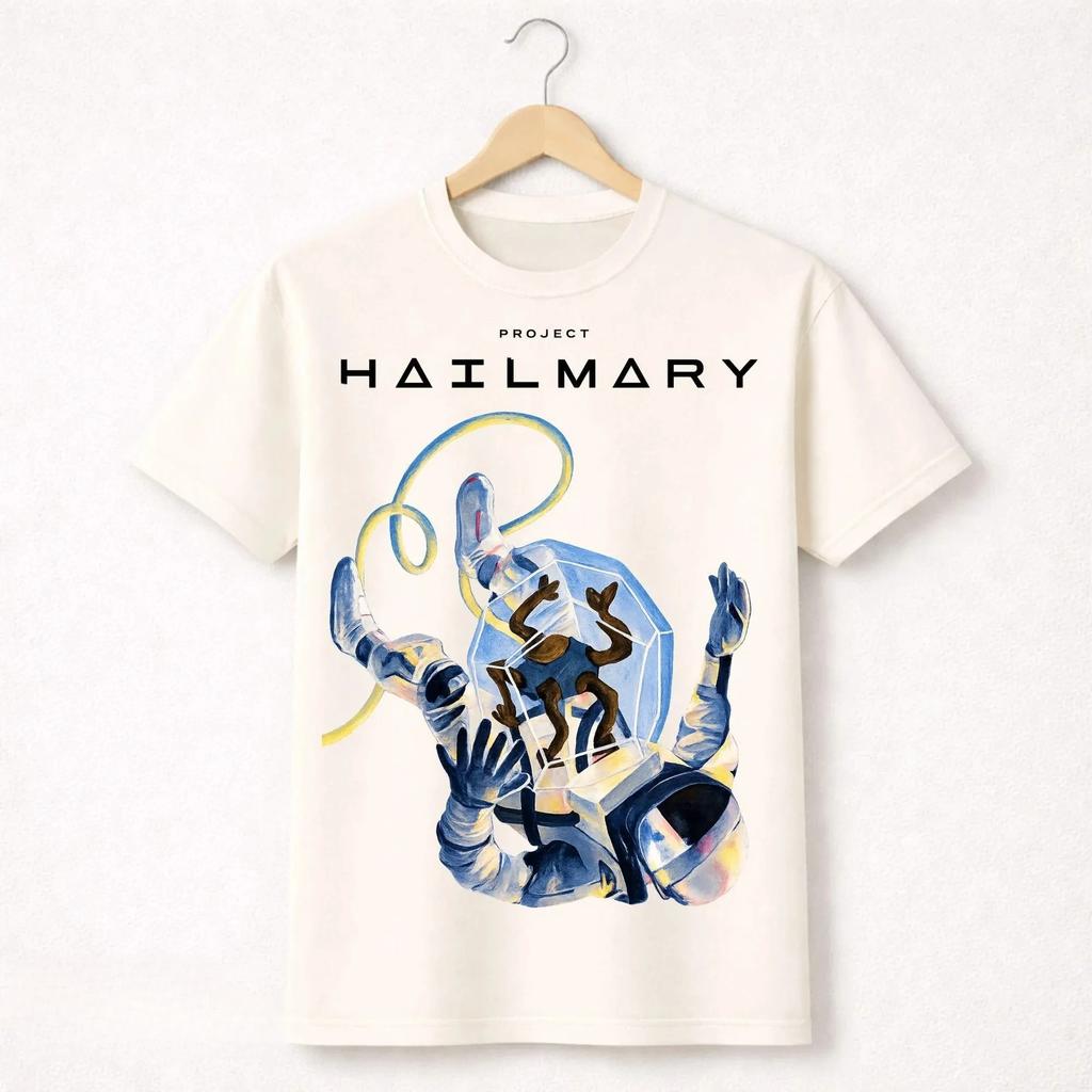 Project Hail Mary Ryland Grace Rocky graphic 100Cotton unisex shirt Andy Weir 2026 Summer New fashion Y2k Short sleeve Tshirt