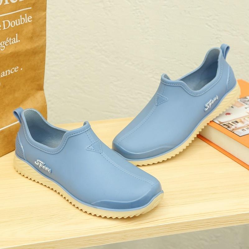 Shallow dopamine spring and autumn women's rain shoes kitchen cleaning canteen mother shoes waterproof shoes one pedal overshoes women's rubber shoes