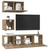 Wall Mounted TV Cabinet Set 4 pcs Artisan Oak Wood Based Material