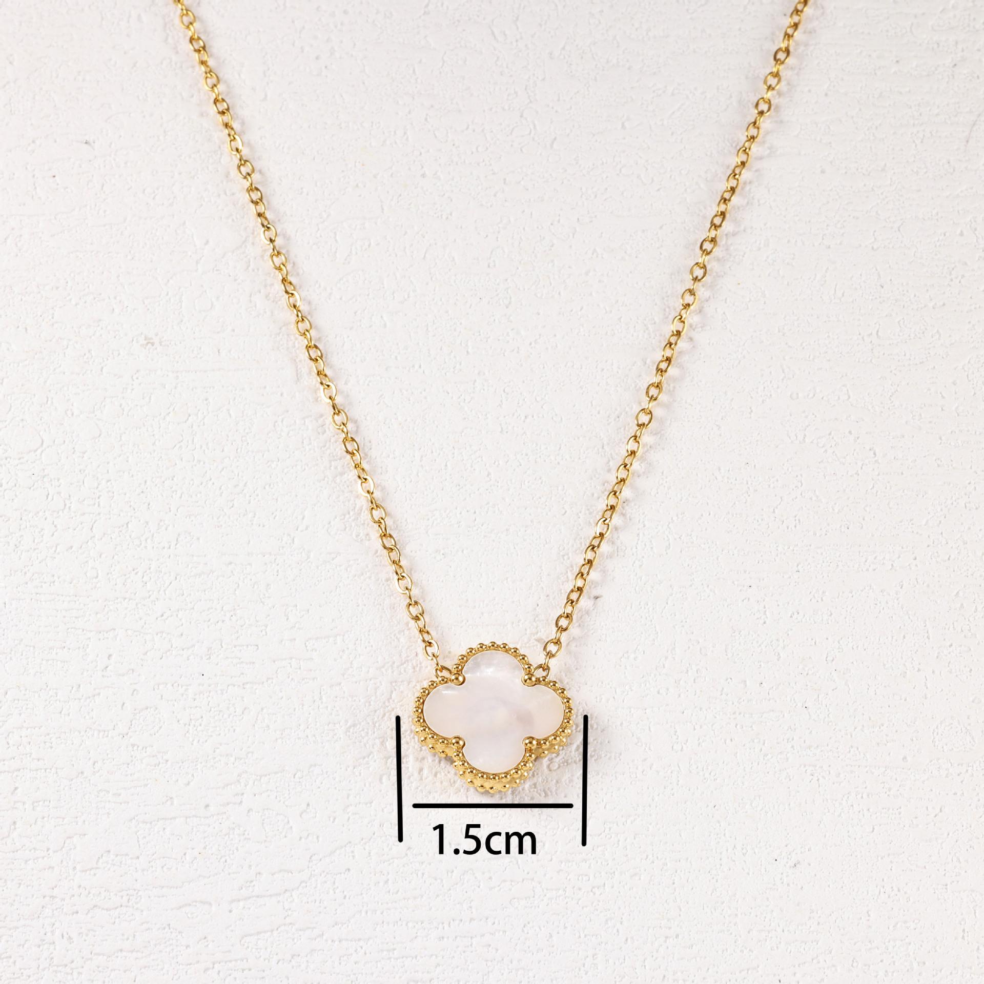 

Браслет с клевером 18-каратное золото ожерелье 15 мм красный халцедон агат белый перламутр кулон цепочка на ключицу