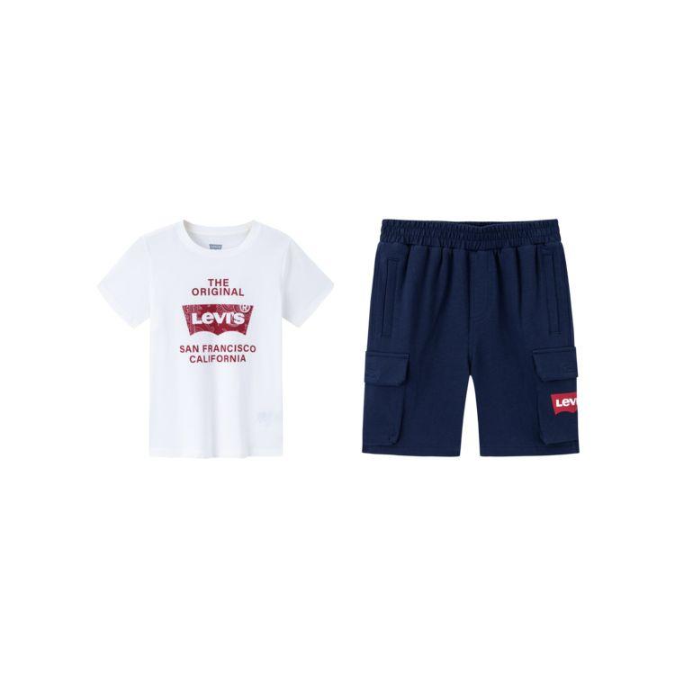 

Levis Classic Crew Neck Pullover Short Sleeve Casual Sports Suit Youth Kids suit LV2322112GS-001 L
