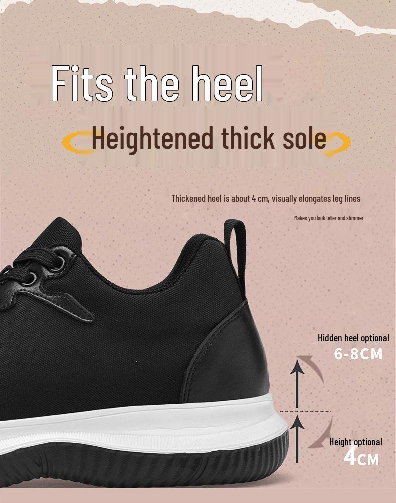 Men's 8CM Height Boost Casual Shoes - Breathable Mesh, Lightweight, Shock-Absorbing, Dad Style for Autumn