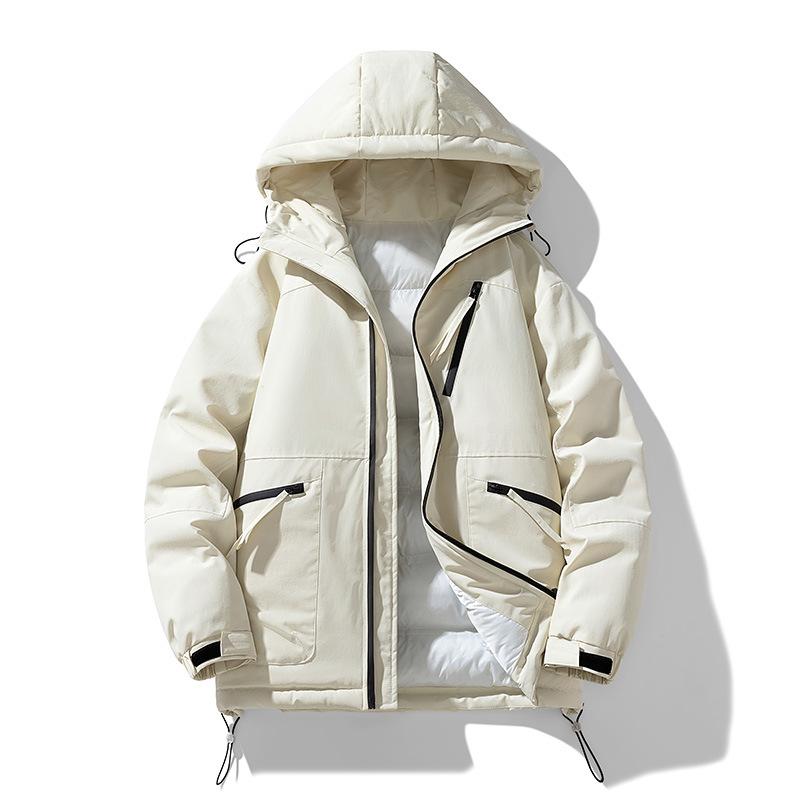 Cotton Coat Men's Winter New Thickened Solid Color Bread Coat Men's and Women's Student Trendy Loose Couple Cotton Coat Men