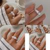 Elegant Heart Shaped Adjustable Copper Ring For Women With Sparkling Rhinestones
