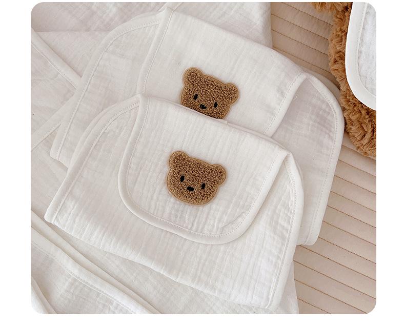 Little Bear Cotton Crepe Baby Sweat Absorbent Towel - Breathable Class A for Kindergarten and Children
