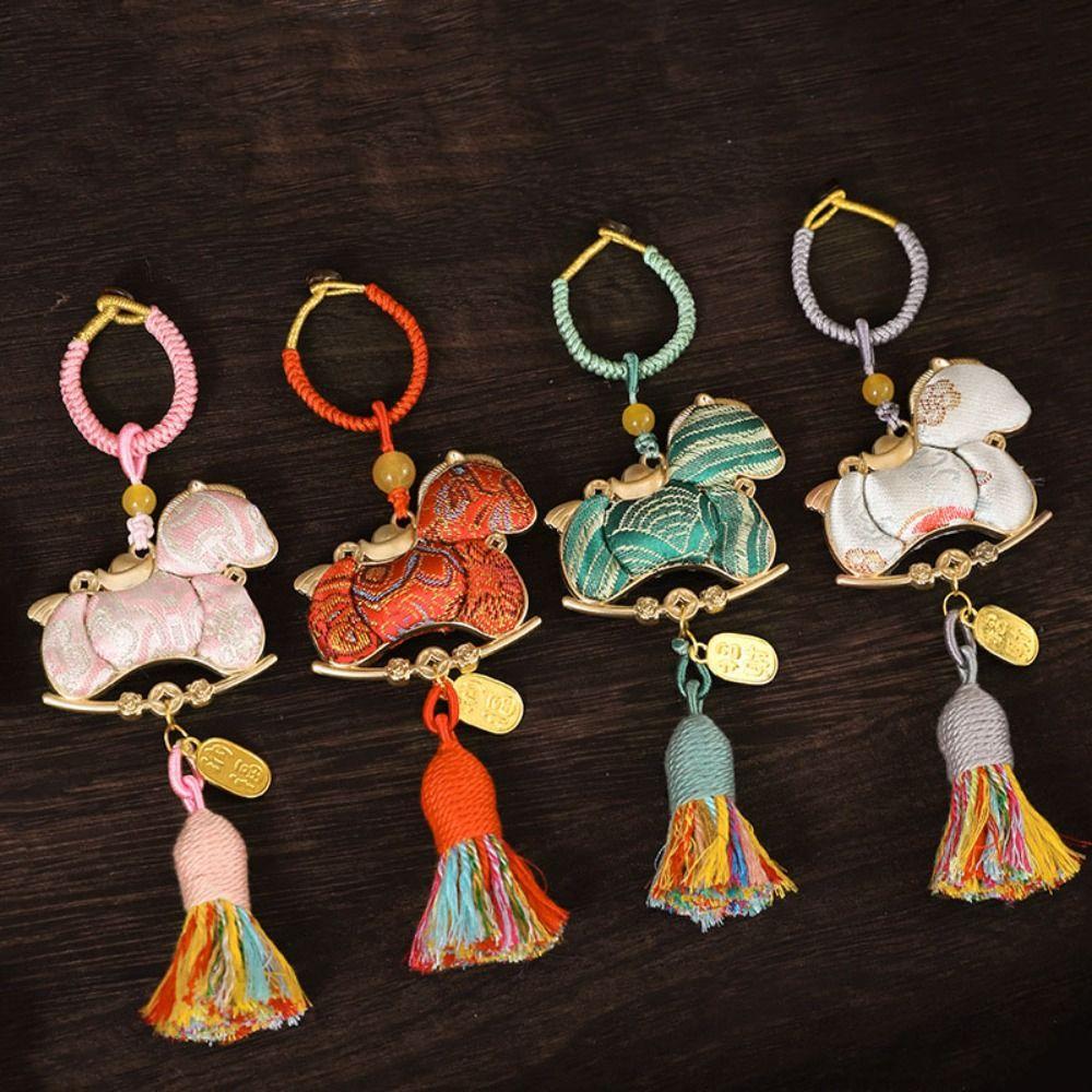 Chinese Style Zodiac Horse Keychain Tassel New Year Pendant Horse Year Pendant Bag Charm