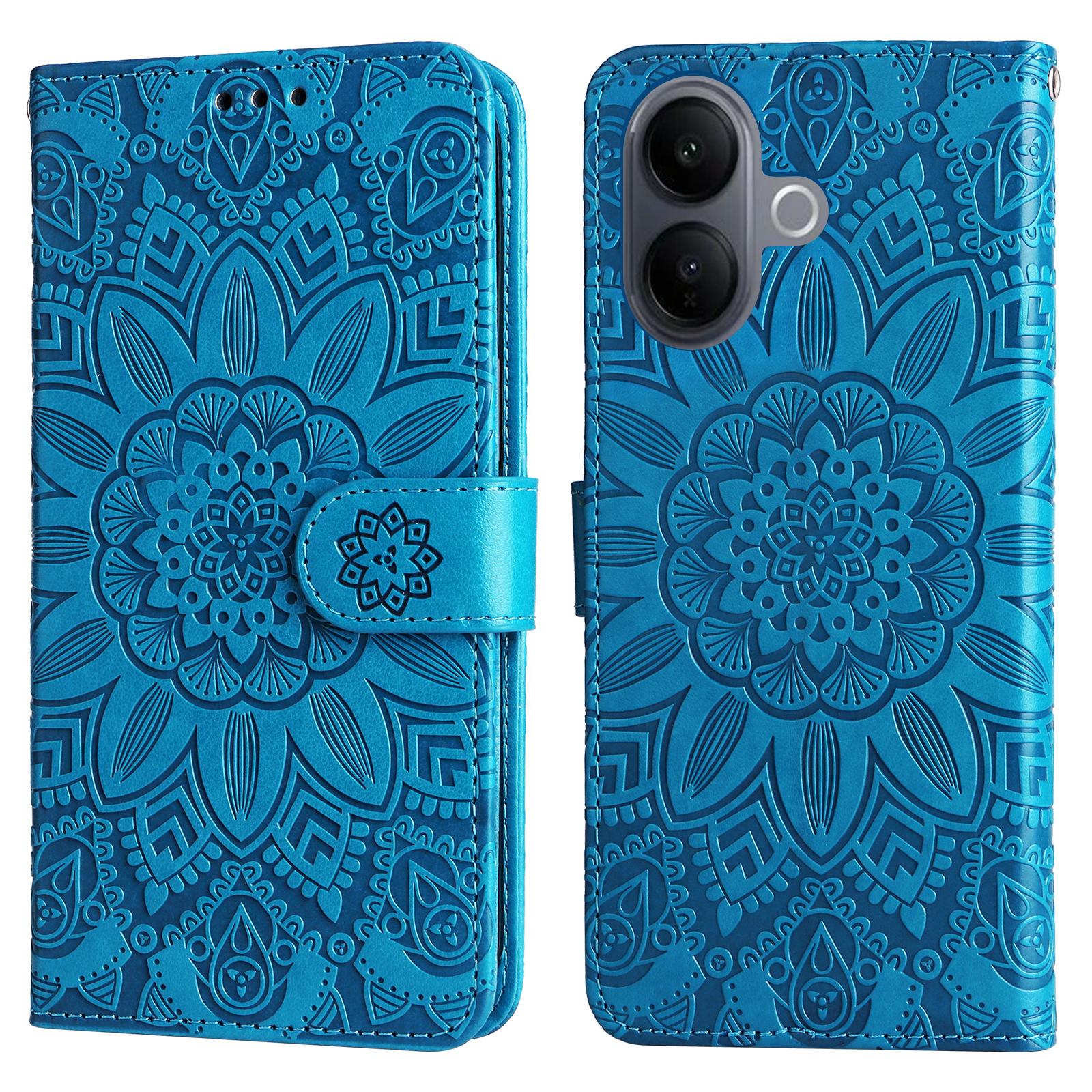 

For vivo V60 Lite 5G Case Sunflower Imprint Leather Wallet Phone Cover