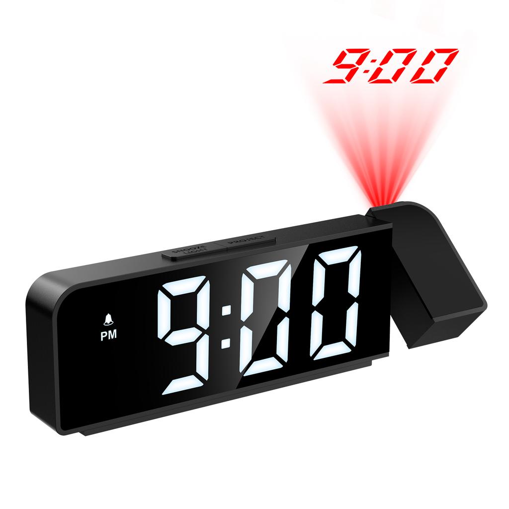 ORIA Projection Alarm Clock Newest Alarm Clock Bedside LED Digital Clock with Temperature Display Clock for Bedroom Living Room