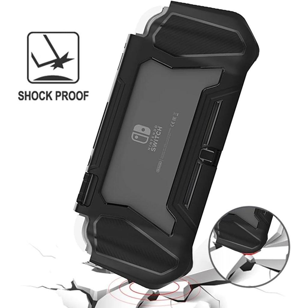 Protective Case, Full Protection Cover, TPU Shock-Absorption and Anti-Scratch for Switch Lite Skin with Bult-in Screen Protector & Thumb Grip Caps